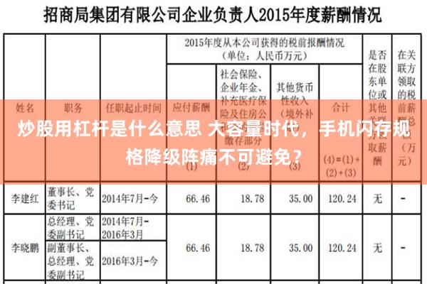 炒股用杠杆是什么意思 大容量时代，手机闪存规格降级阵痛不可避免？