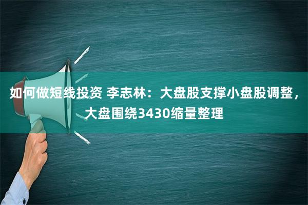 如何做短线投资 李志林：大盘股支撑小盘股调整，大盘围绕3430缩量整理