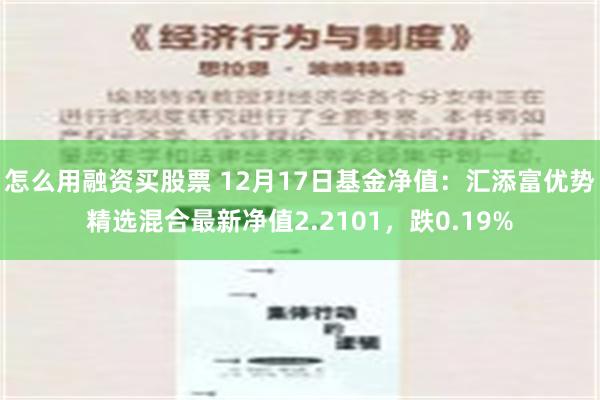 怎么用融资买股票 12月17日基金净值：汇添富优势精选混合最新净值2.2101，跌0.19%